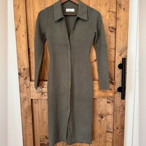 Abercrombie & Fitch Olive Green Ribbed Dress